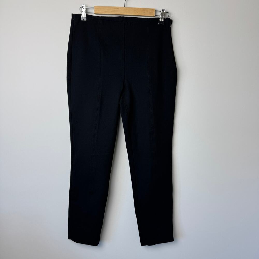 Quince Ultra Stretch Ponte Pintuck Ankle Pant Black Large